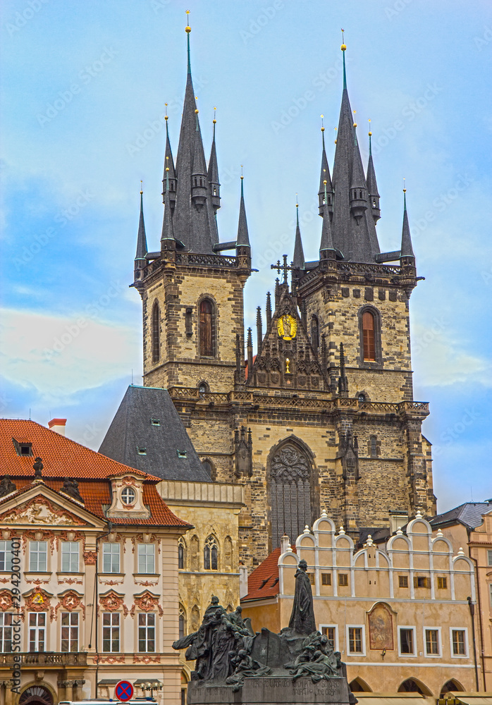 Church of Our Lady before Týn in Old Town Square in Prague Czech Republic