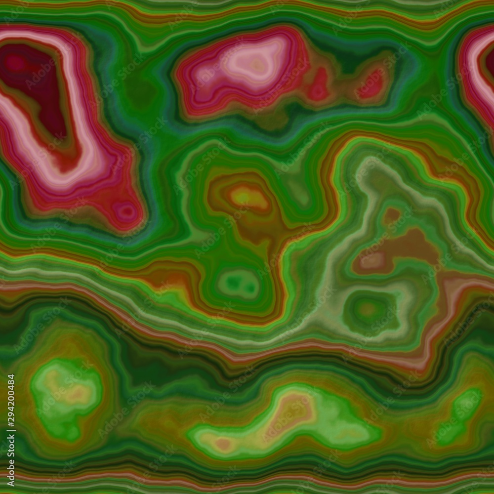 Fototapeta premium marble agate stony seamless pattern texture background - malachite green, red, khaki color with smooth surface