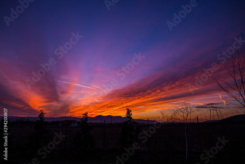 Landscape at the sunset