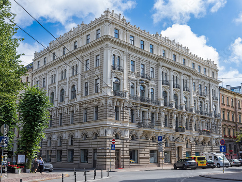 Art Nouveau (Jugendstil) building in the historical center of Riga; Latvia