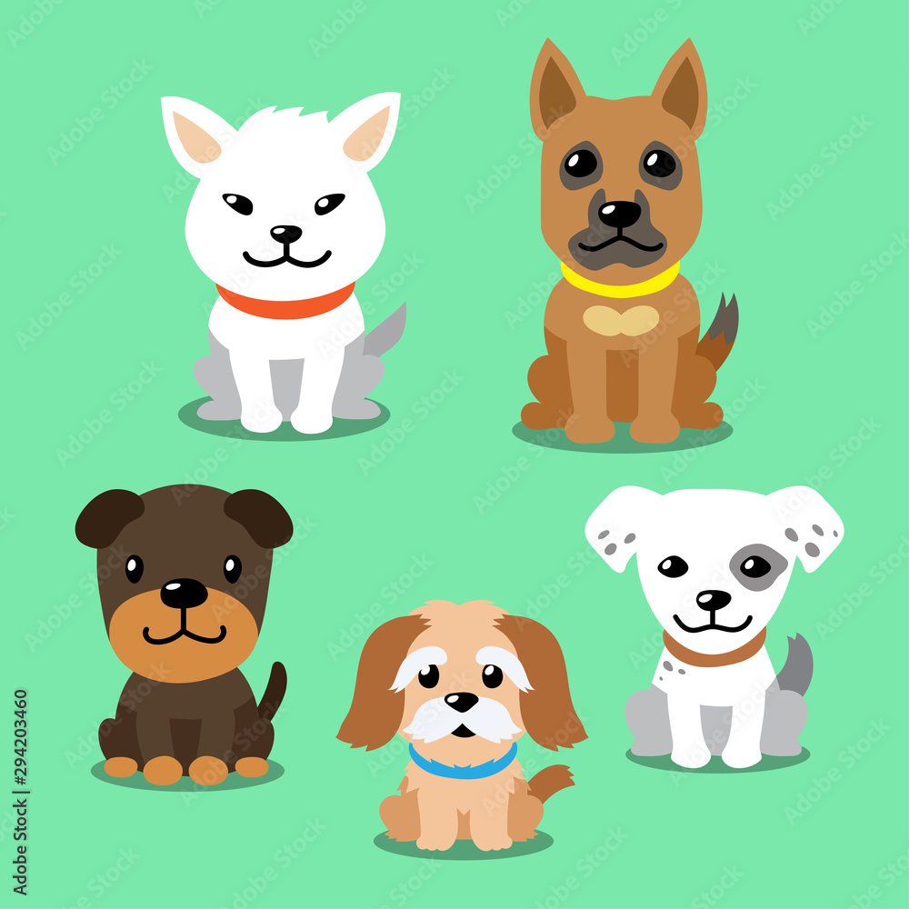 Vector cartoon set of dogs for design. Vector cartoon set of dogs for design.