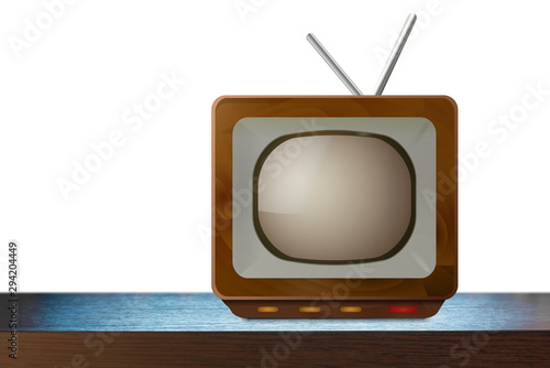 Retro TV on the isolated background