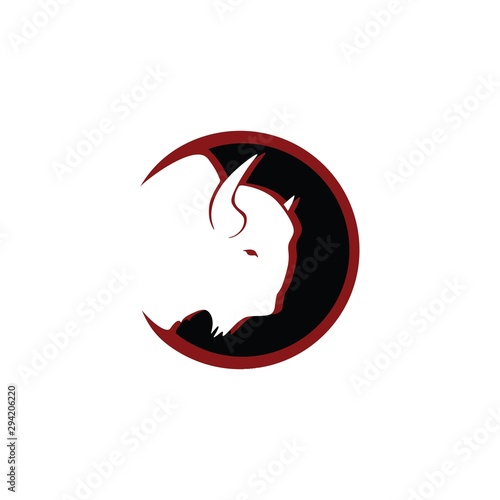 Simple Bison logo vector icon. buffalo bull fight with grass field Silhouette art classic modern look. For cool shirt cloth apparel graphic, game, smart phone app brand. Quiet friendly group gathering