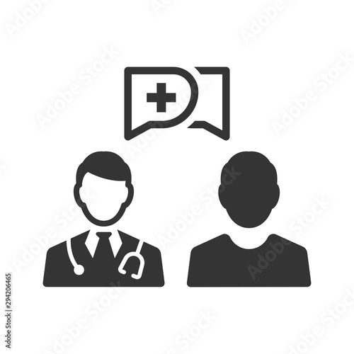 Doctor patient discussion icon