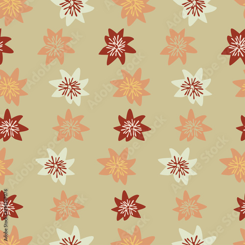Seamless pattern with the image of abstract plants. Vector illustration.