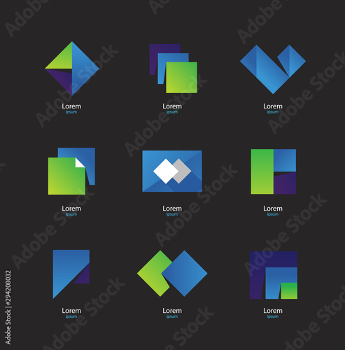  Universal Geometric Shapes For Design. Logo set.