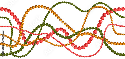 Seamless pattern with pearl color necklaces.