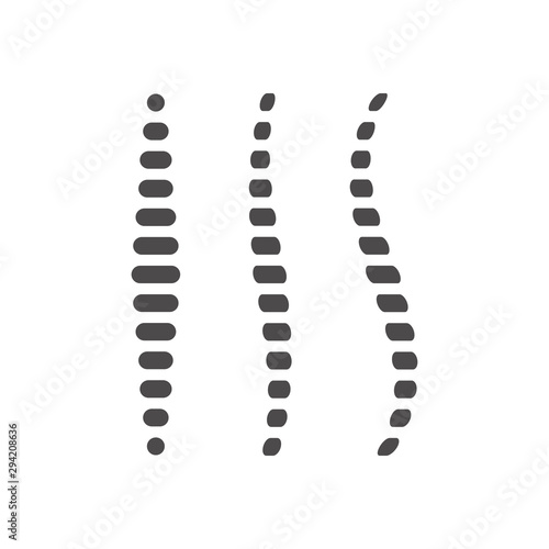 Stages of scoliosis icon in a flat style. Vector illustration.