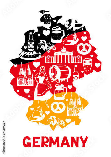 German background design. Germany national traditional symbols.