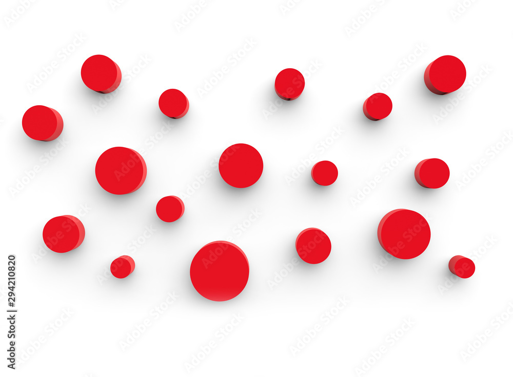 3D Render of red circles on the wall 3D Render of red circles on the wall