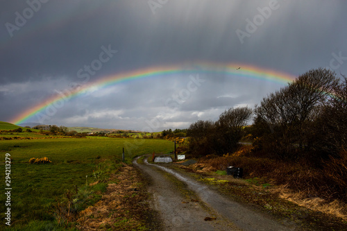 Incredible rainbow in the irish countryside