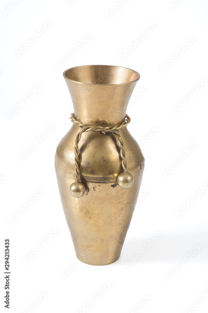 gold vase on white background gold vase on white background