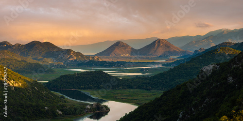 famous bend of the Rijeka Crnojevica river flowing into Lake Skadar in Montenegro