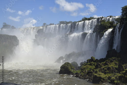 View over the Iguazu falls in Brazil Argentina