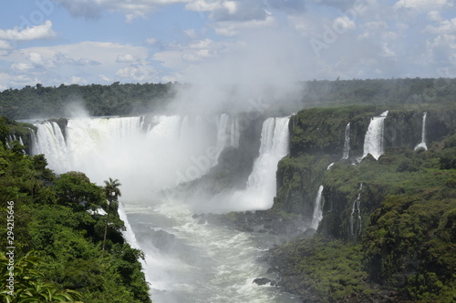 View over the Iguazu falls in Brazil Argentina