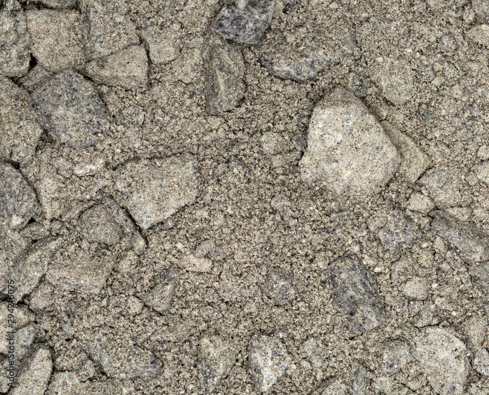 Vue gros plan d'une texture de pierre, gravier et sable fin gris clair Vue gros plan d'une texture de pierre, gravier et sable fin gris clair