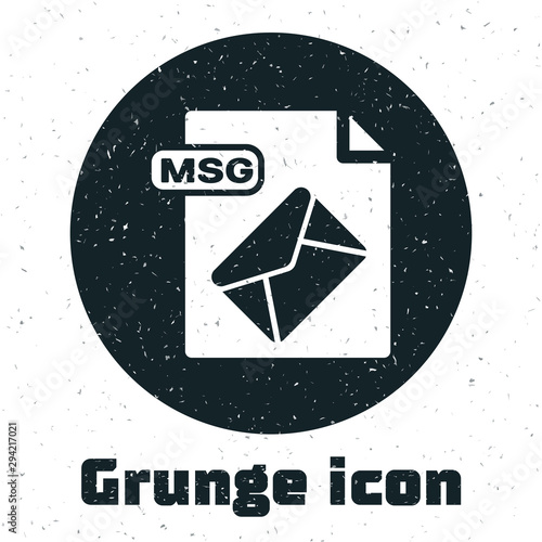 Grunge MSG file document. Download msg button icon isolated on white background. MSG file symbol. Vector Illustration