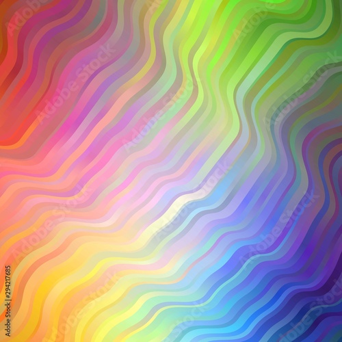 Light Multicolor vector pattern with curved lines.