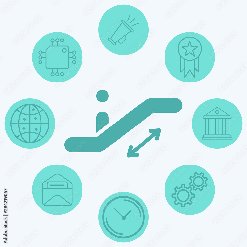 Escalator vector icon sign symbol Escalator vector icon sign symbol