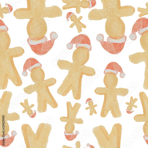 Christmas cookies on a white background. seamless pattern
