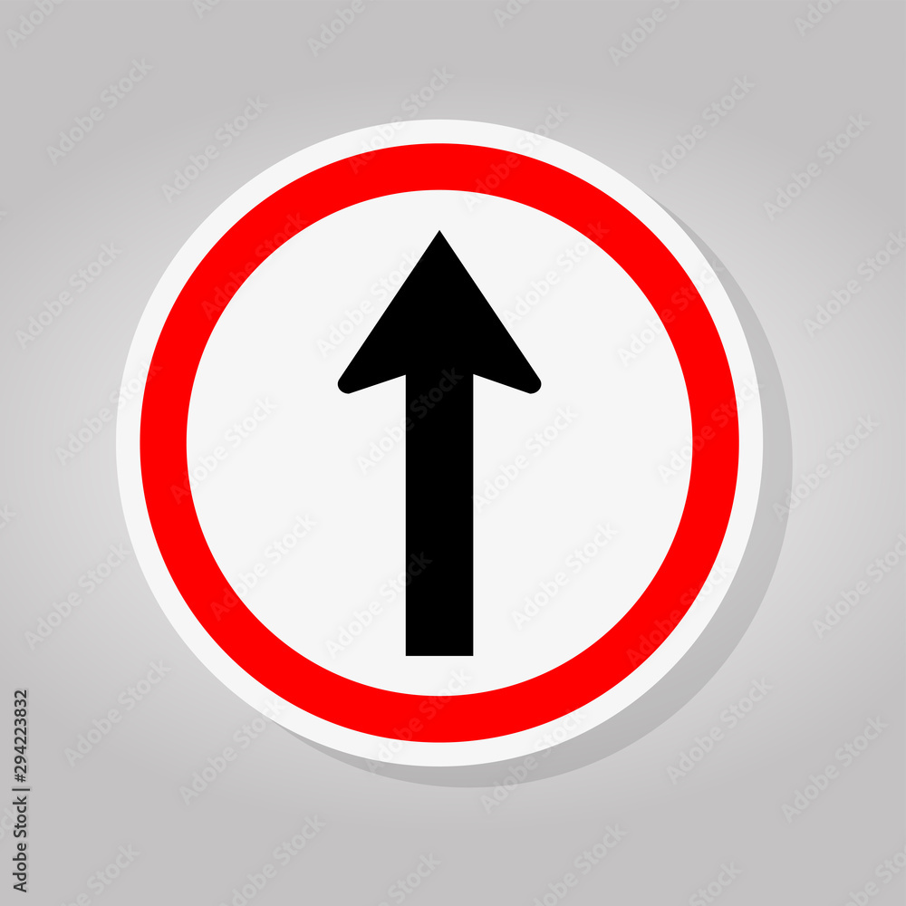 One Way Traffic Road Sign Isolate On White Background,Vector Illustration One Way Traffic Road Sign Isolate On White Background,Vector Illustration