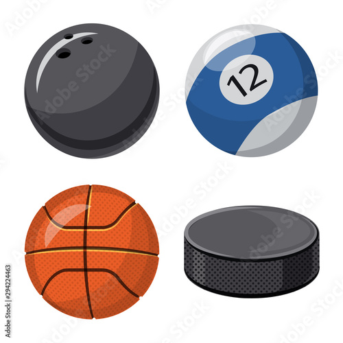 Vector design of sport and ball sign. Collection of sport and athletic stock symbol for web.
