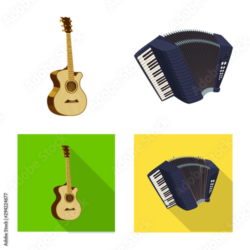 Isolated object of music and tune icon. Set of music and tool vector icon for stock.