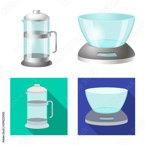Vector design of kitchen and cook icon. Collection of kitchen and appliance vector icon for stock.