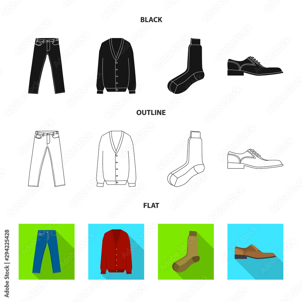 Isolated object of man and clothing symbol. Set of man and wear stock symbol for web. Isolated object of man and clothing symbol. Set of man and wear stock symbol for web.