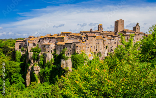 Impressive view of Vitorchiano, one of the most beautiful medieval village in Latium region, central Italy