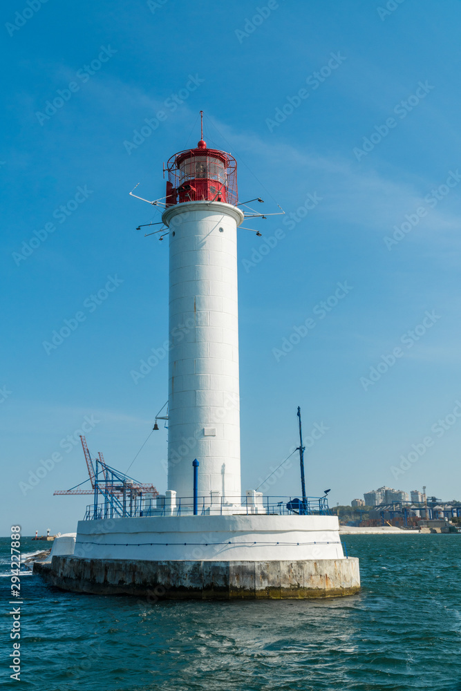 Lighthouse in a sea port of Odessa, Ukraine Lighthouse in a sea port of Odessa, Ukraine