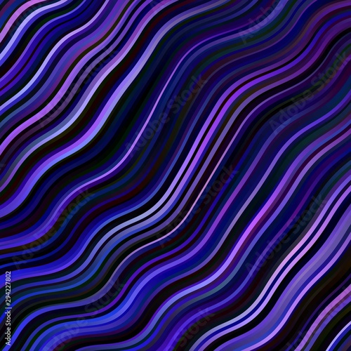 Dark Purple vector texture with wry lines. Bright sample with colorful bent lines, shapes. Pattern for commercials, ads.