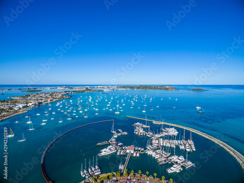 Aerial view of Marigot port, on Saint maartin photo