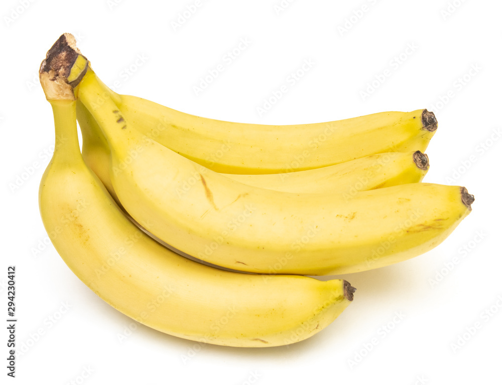 Ripe bananas on a white background, isolate