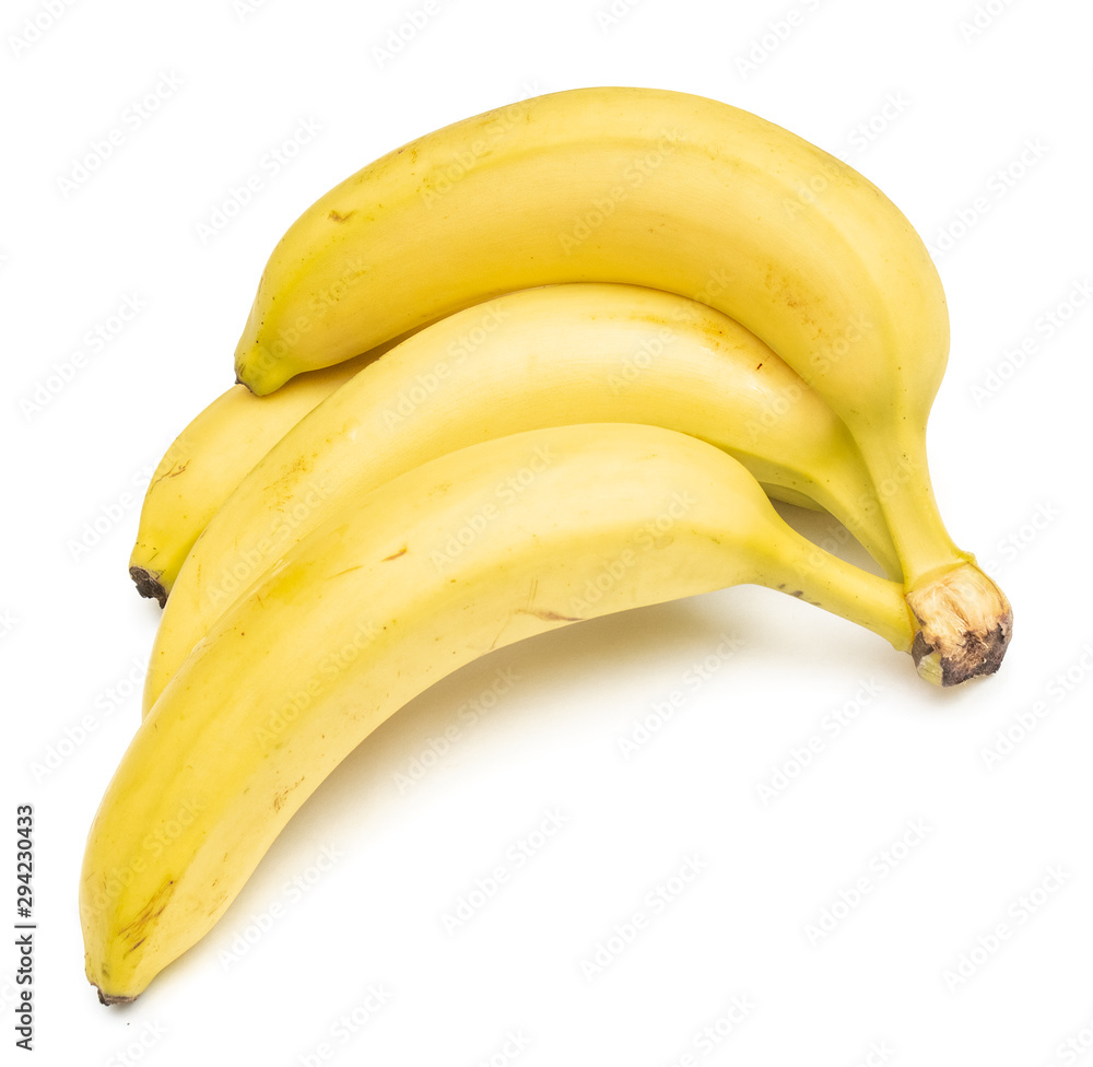 Ripe bananas on a white background, isolate Ripe bananas on a white background, isolate