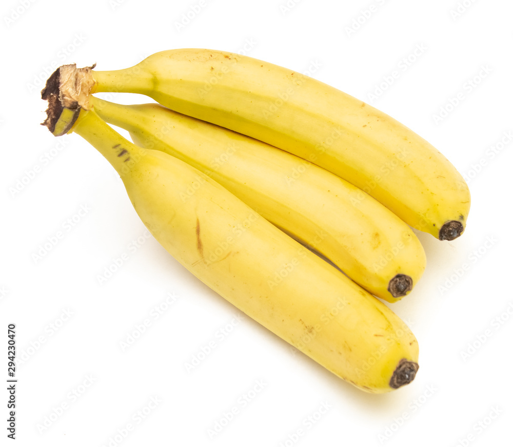 Ripe bananas on a white background, isolate