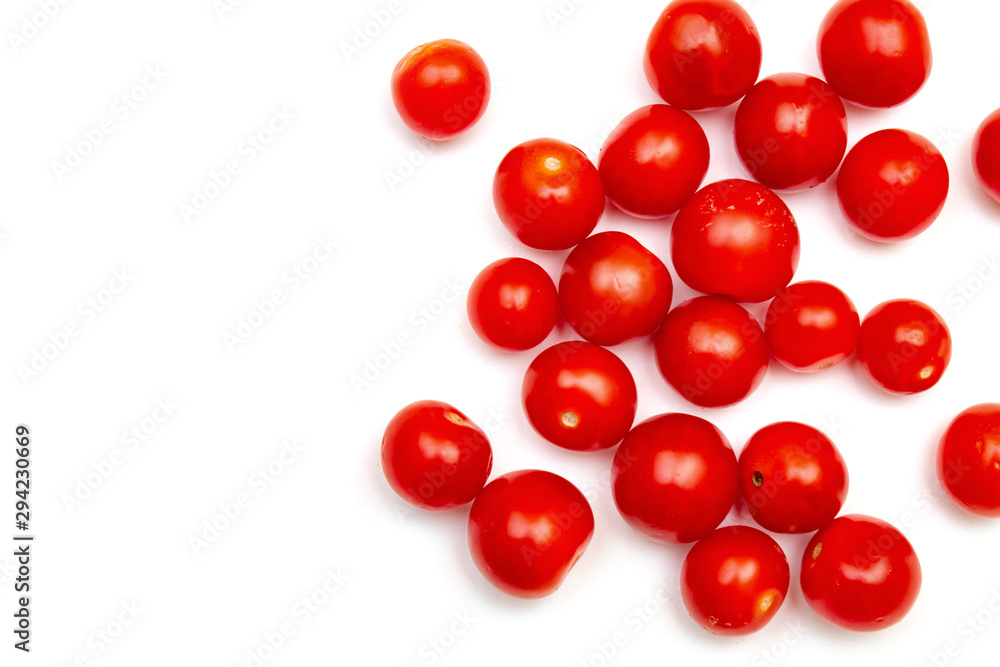 Cherry tomatoes on a white background, isolate Cherry tomatoes on a white background, isolate
