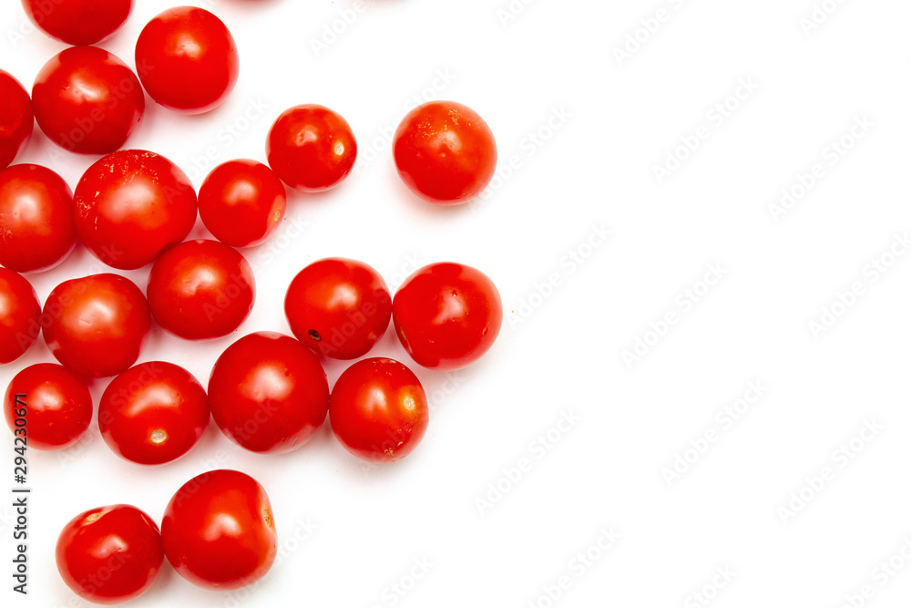 Obraz premium Cherry tomatoes on a white background, isolate