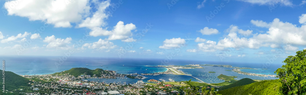 Panaromic view of the beautiful island of st.maarten