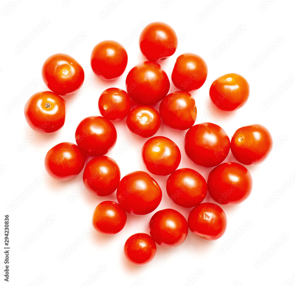 Cherry tomatoes on a white background, isolate Cherry tomatoes on a white background, isolate