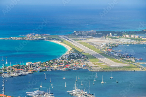 Close up view of st.maarten airport. photo