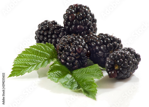 Isolated image of ripe blackberry on white background closeup