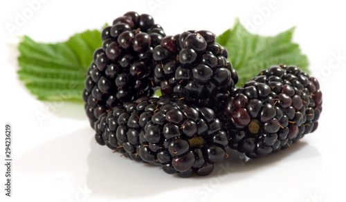 Isolated image of ripe blackberry on white background closeup
