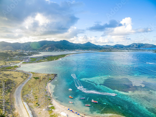 Aerial view of the Caribbean island of st.maarten.