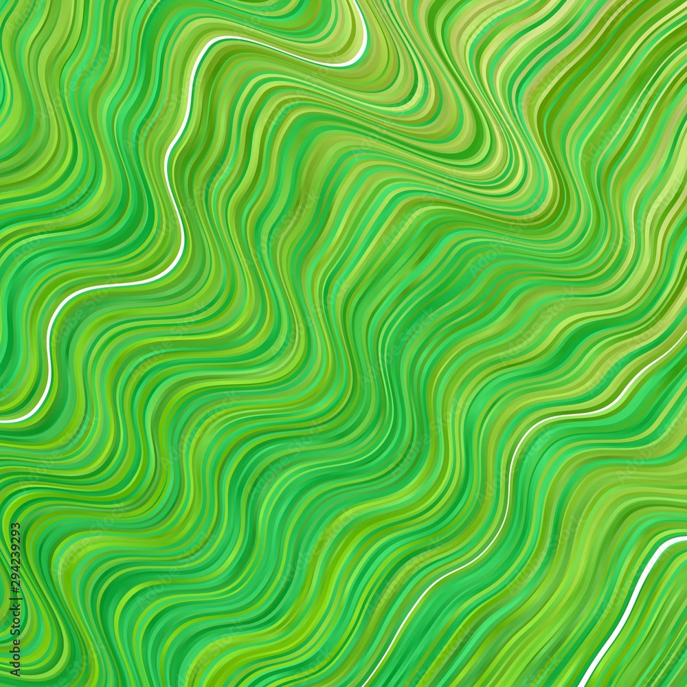 Light Green vector texture with curves. Colorful geometric sample with gradient curves.  Pattern for ads, commercials.