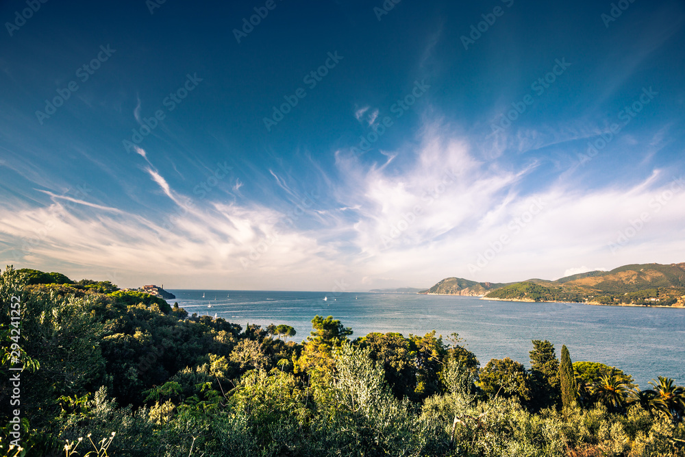 Wonderful view on the sea and the sky from island Elba