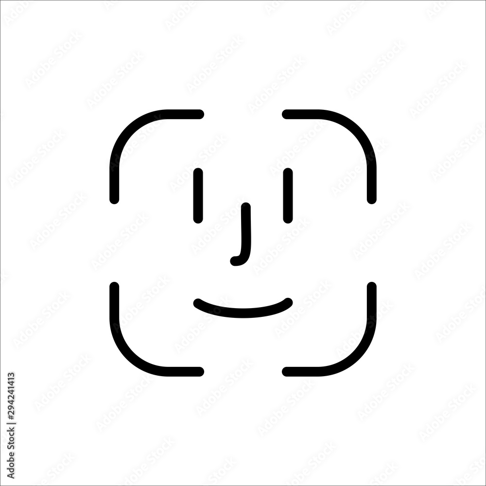 Illustration With Face Id For Mobile Device Stock Vector 