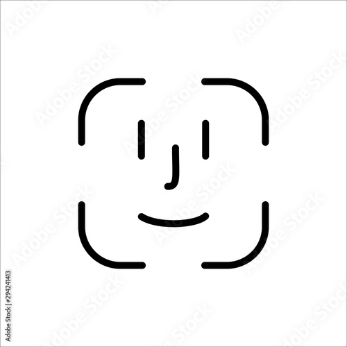 Illustration with face id for mobile device