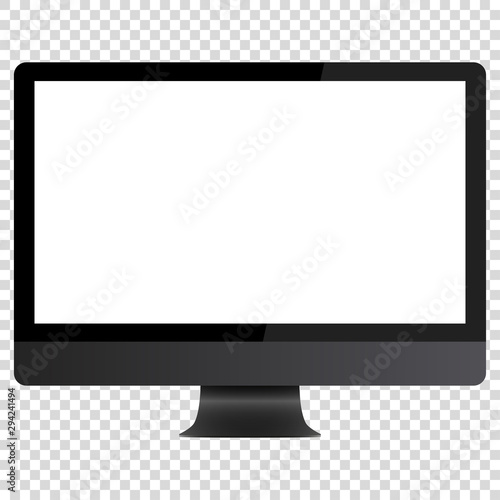 Modern icon with black computer white background.