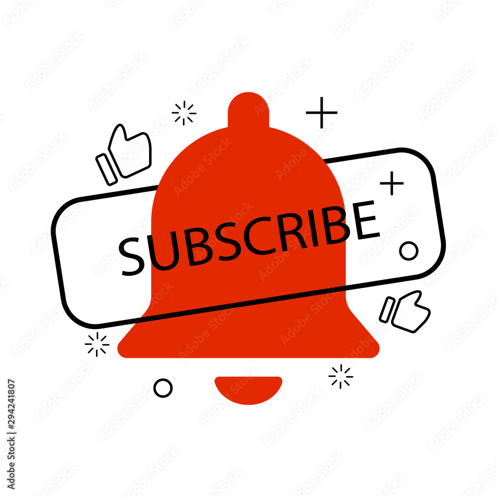 Naklejka premium bell subscribe like icons modern liquid design